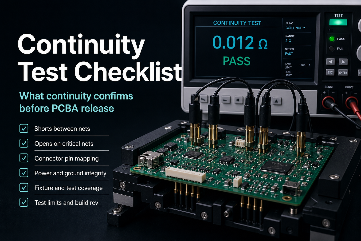 Lista di controllo del test di continuità: cosa conferma prima del rilascio PCBA