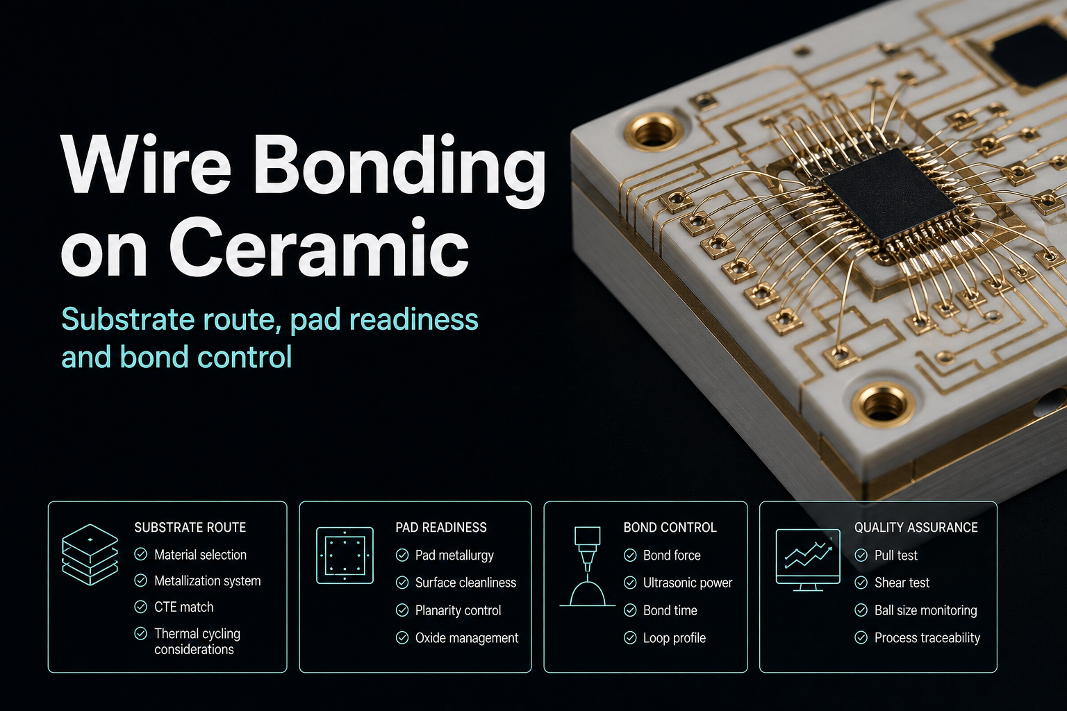 Wire bonding su ceramica: controlli prima del bonding e del rilascio