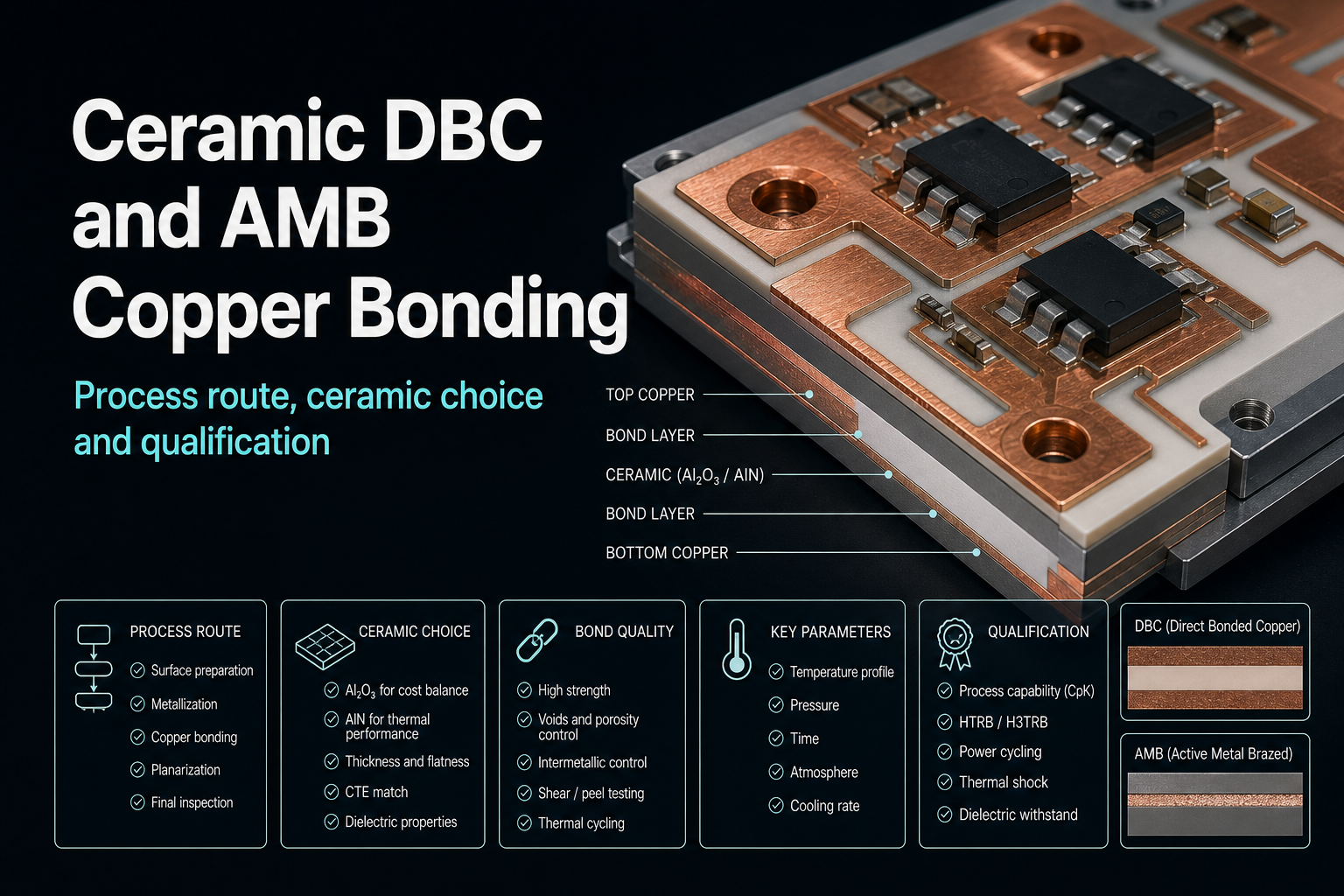 DBC vs. AMB Keramiksubstrate: Auswahl, Design und RFQ-Leitfaden für Leistungselektronik
