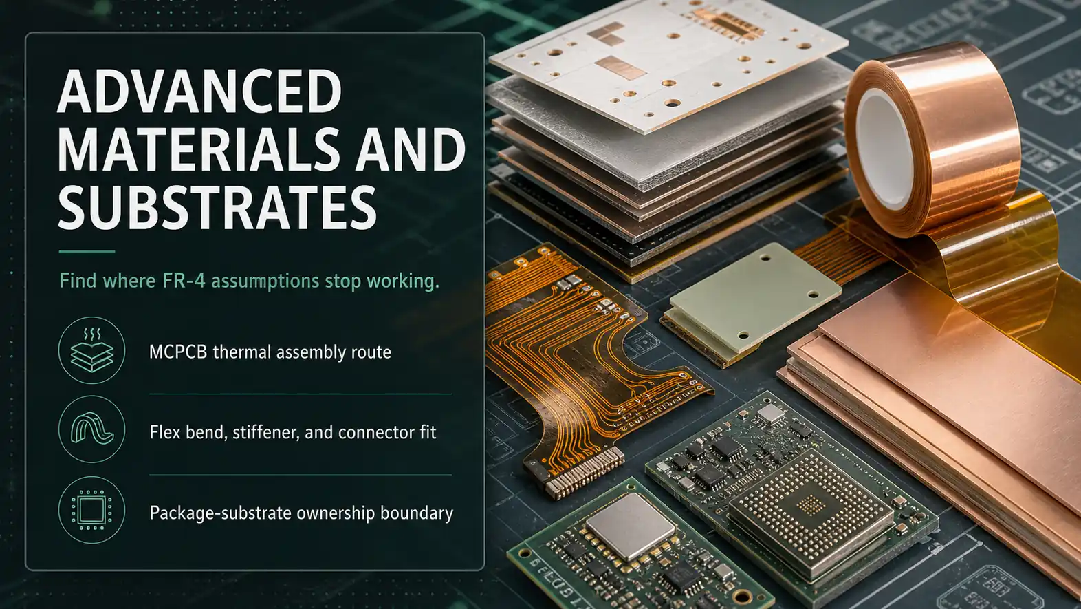 Advanced PCB Materials and Substrates Guide: MCPCB, Flex, and Package-Substrate Review